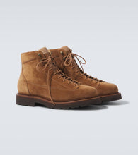 Brunello Cucinelli Corduroy-trimmed leather lace-up boots