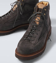 Brunello Cucinelli Suede and corduroy lace-up boots