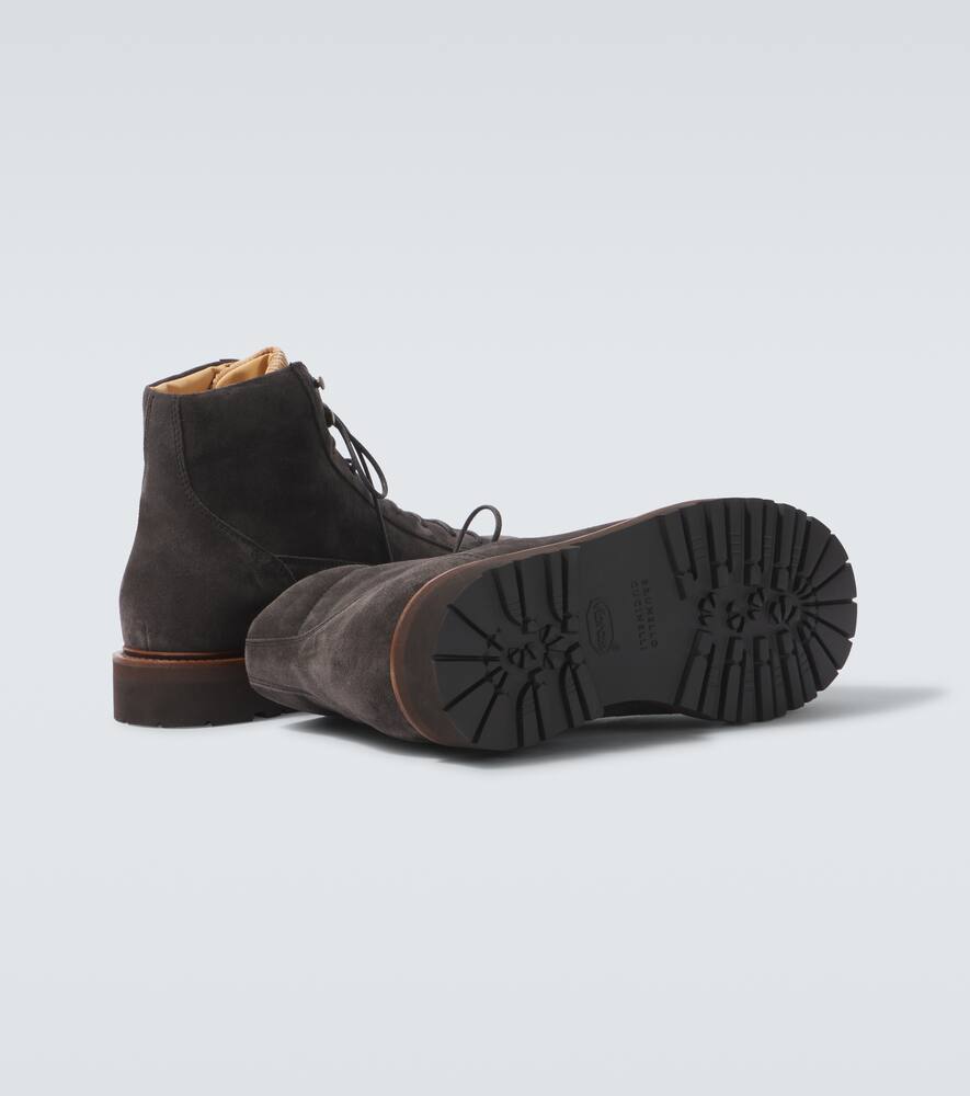 Brunello Cucinelli Suede and corduroy lace-up boots