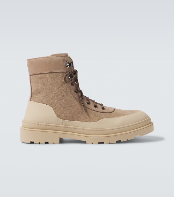 Brunello Cucinelli Leather lace-up boots