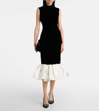 Rasario Velvet and satin midi dress