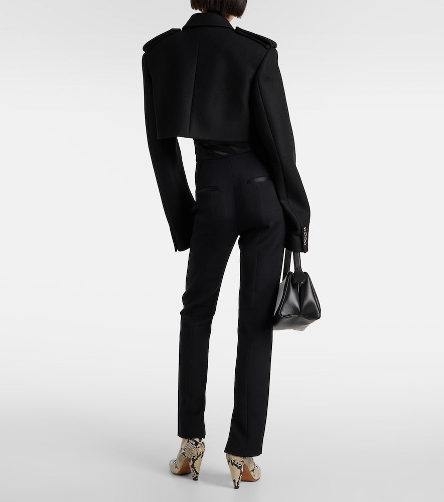 Khaite Leara cropped wool-blend jacket