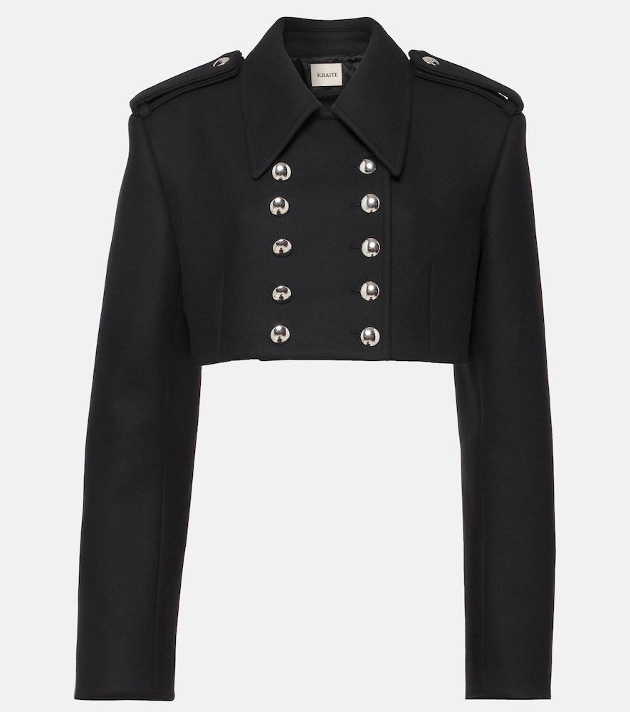 Khaite Leara cropped wool-blend jacket - Khaite Leara 短款羊毛混纺夹克