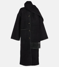 Toteme Embroidered wool-blend scarf coat - 图腾刺绣羊毛混纺围巾外套
