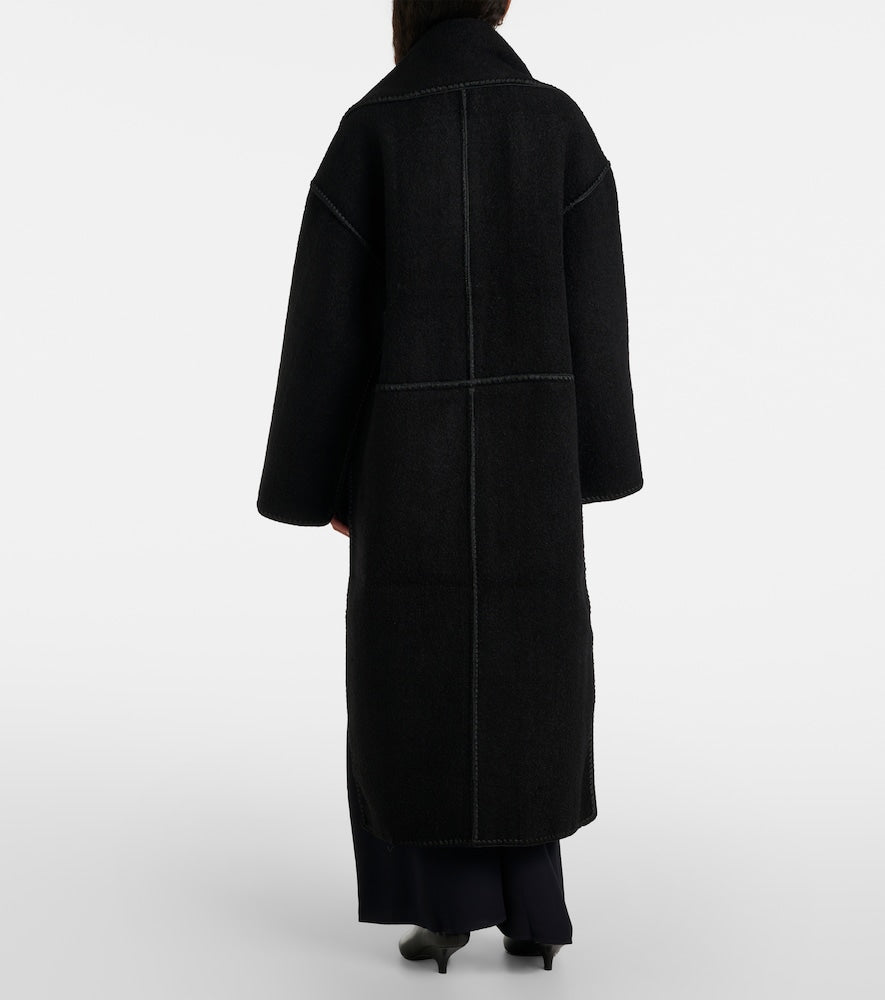 Toteme Embroidered wool-blend scarf coat