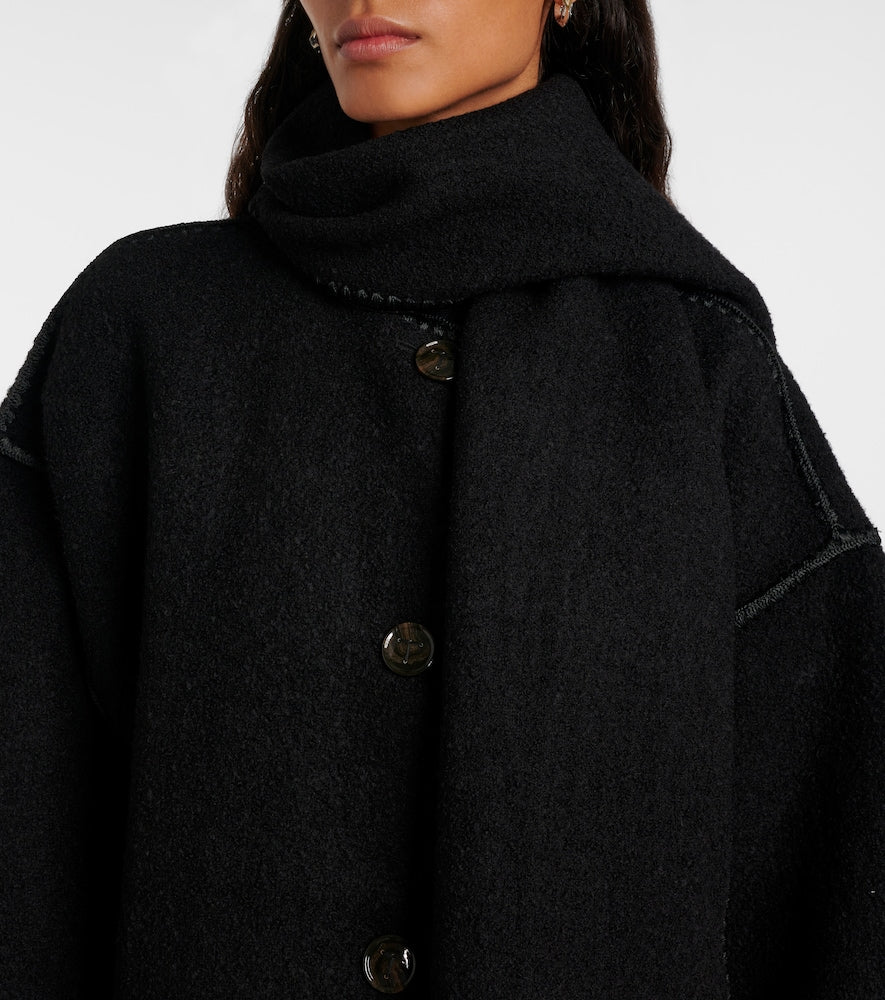 Toteme Embroidered wool-blend scarf coat