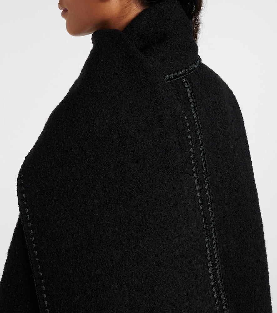 Toteme Embroidered wool-blend scarf coat