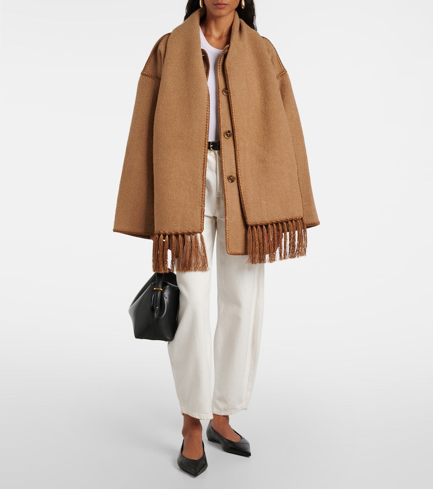 Toteme Embroidered wool-blend scarf jacket