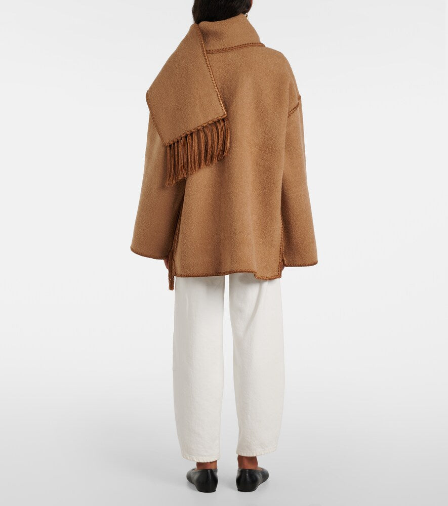 Toteme Embroidered wool-blend scarf jacket