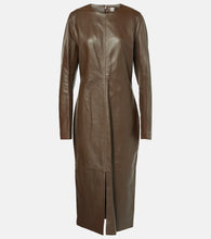Toteme Paneled leather midi dress. 图腾拼接皮革中长连衣裙