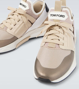 Tom Ford Jago leather-trimmed sneakers