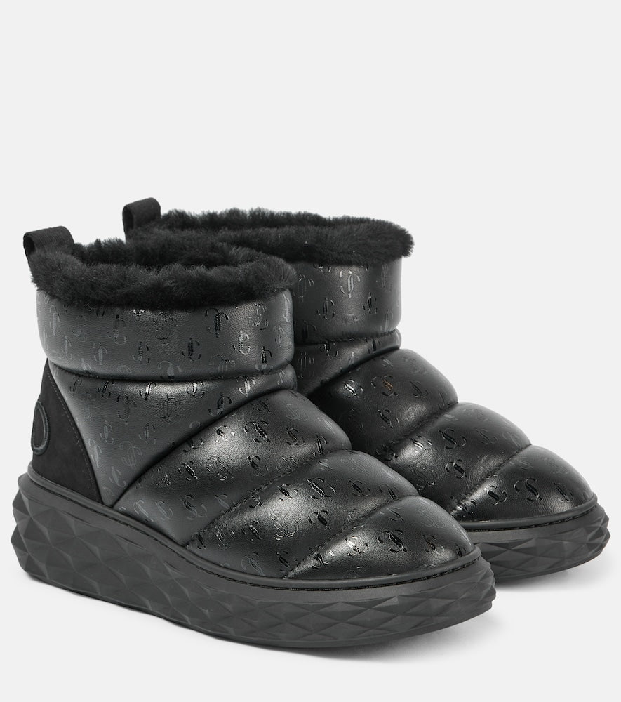 Jimmy Choo Xan shearling-lined leather snow boots - Jimmy Choo Xan 羊毛衬里皮革雪地靴