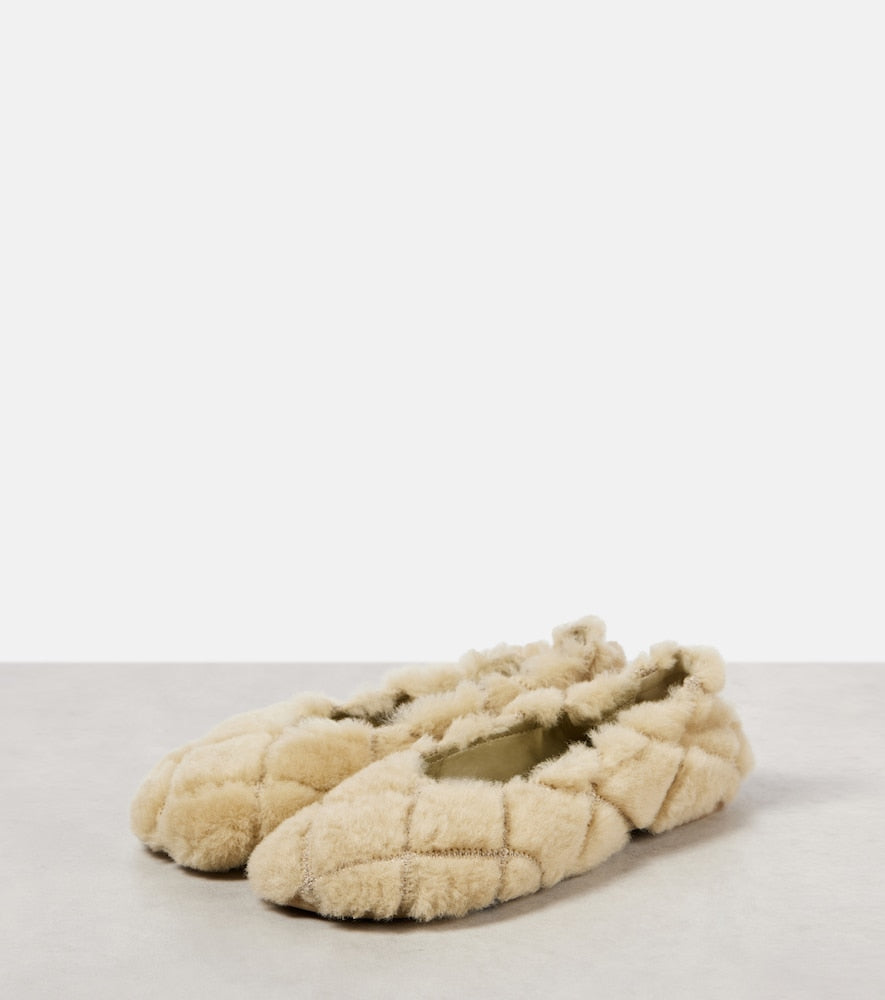 Burberry Baby quilted shearling ballet flats
