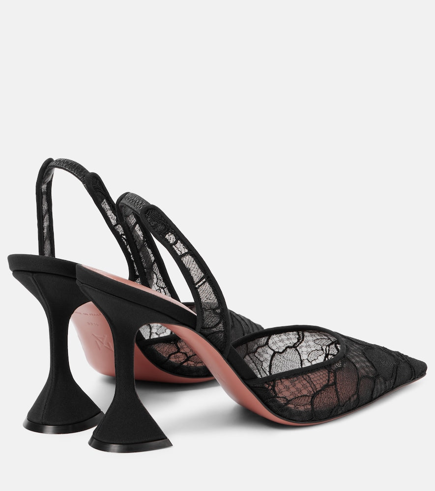 Amina Muaddi Holli 95 lace slingback pumps