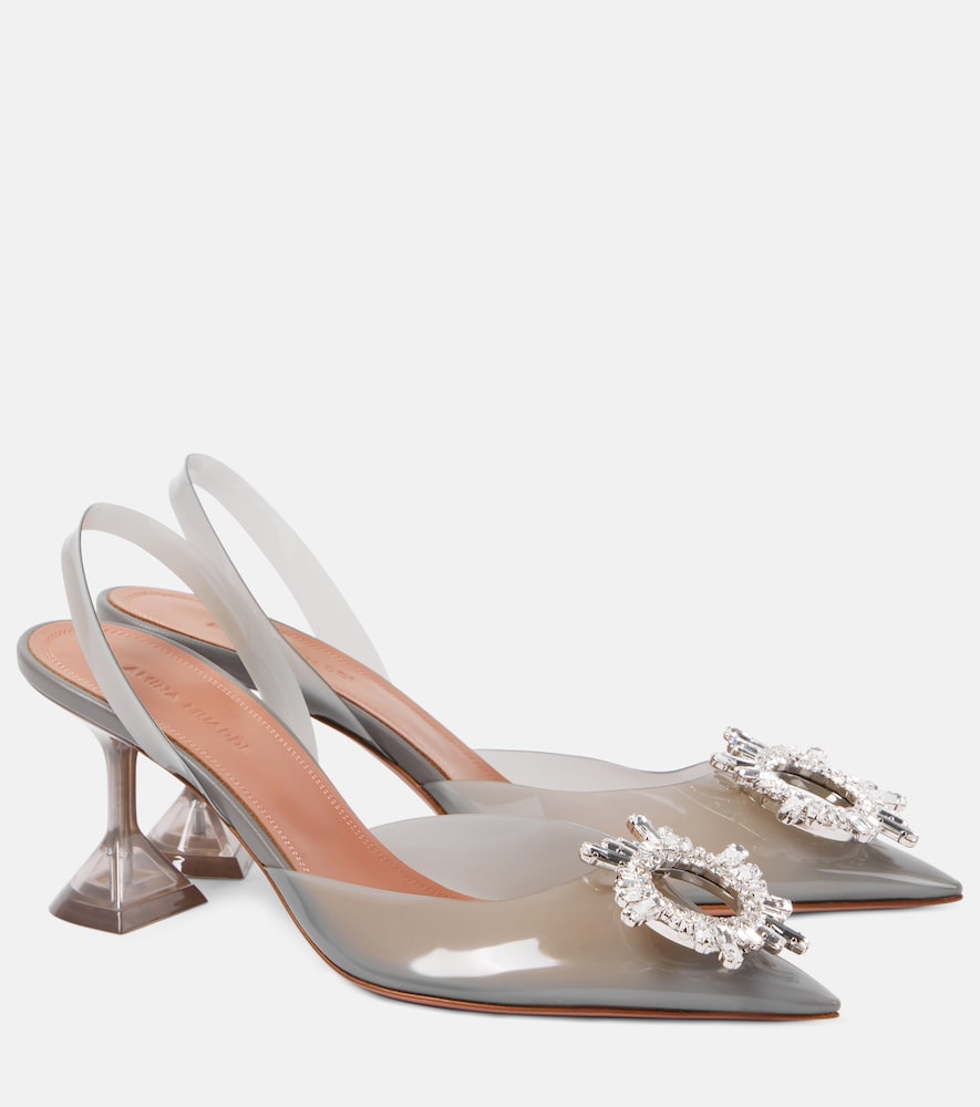 Amina Muaddi Begum Glass 70 PVC slingback pumps - Amina Muaddi Begum Glass 70 PVC 露跟高跟鞋