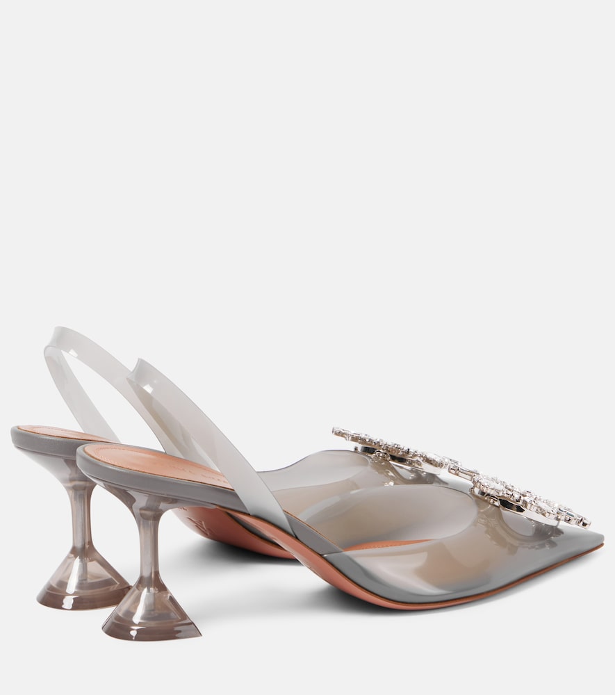 Amina Muaddi Begum Glass 70 PVC slingback pumps