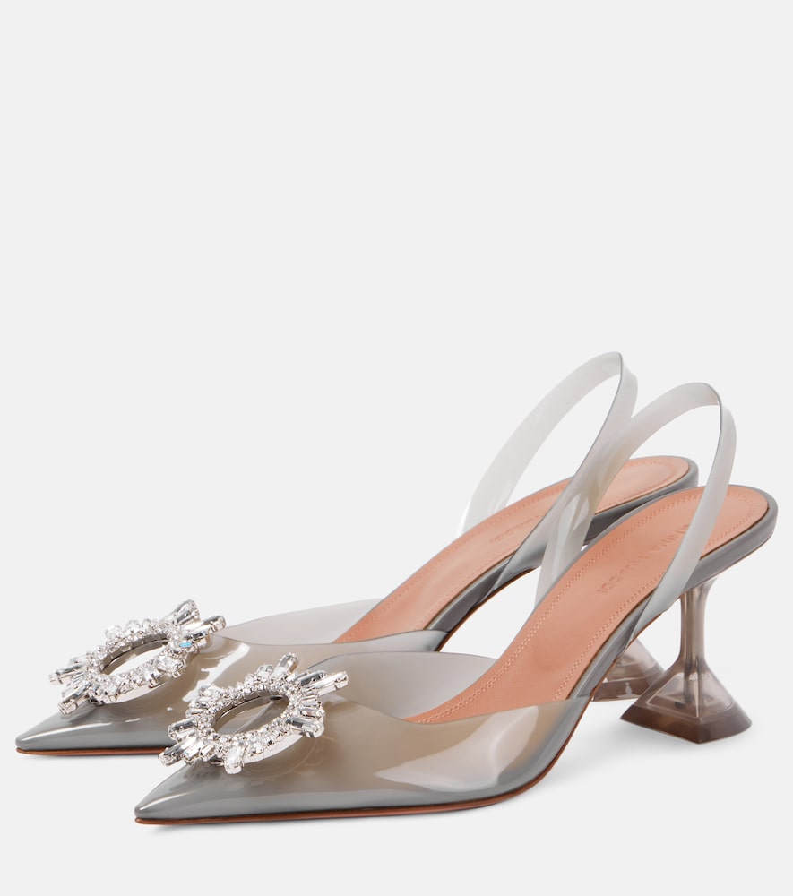 Amina Muaddi Begum Glass 70 PVC slingback pumps