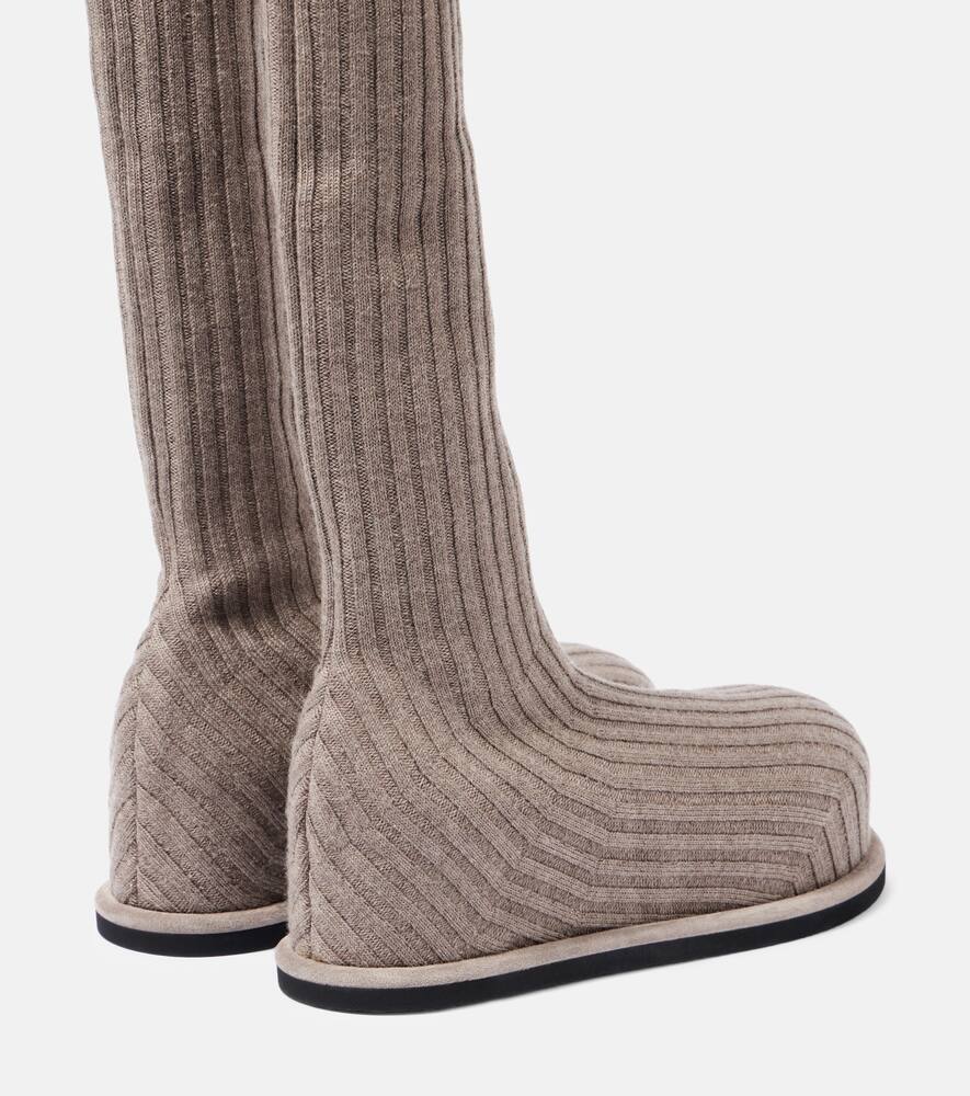 Amina Muaddi Veneda 15 knee-high sock boots