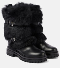 Gianvito Rossi Maverick leather and shearling biker boots - Gianvito Rossi Maverick 皮革和羊毛机车靴