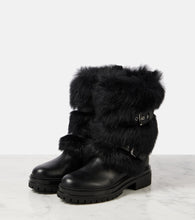 Gianvito Rossi Maverick leather and shearling biker boots