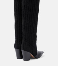Gianvito Rossi Leather-trimmed knee-high boots