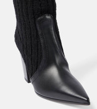 Gianvito Rossi Leather-trimmed knee-high boots