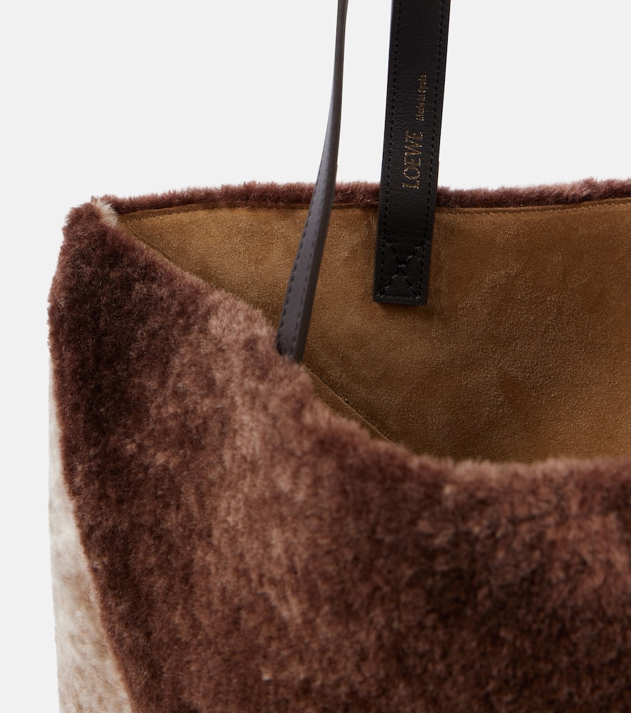 Loewe Puzzle Fold Large shearling tote bag