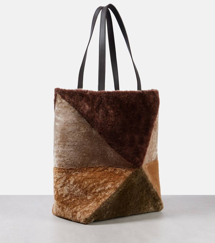 Loewe Puzzle Fold Large shearling tote bag