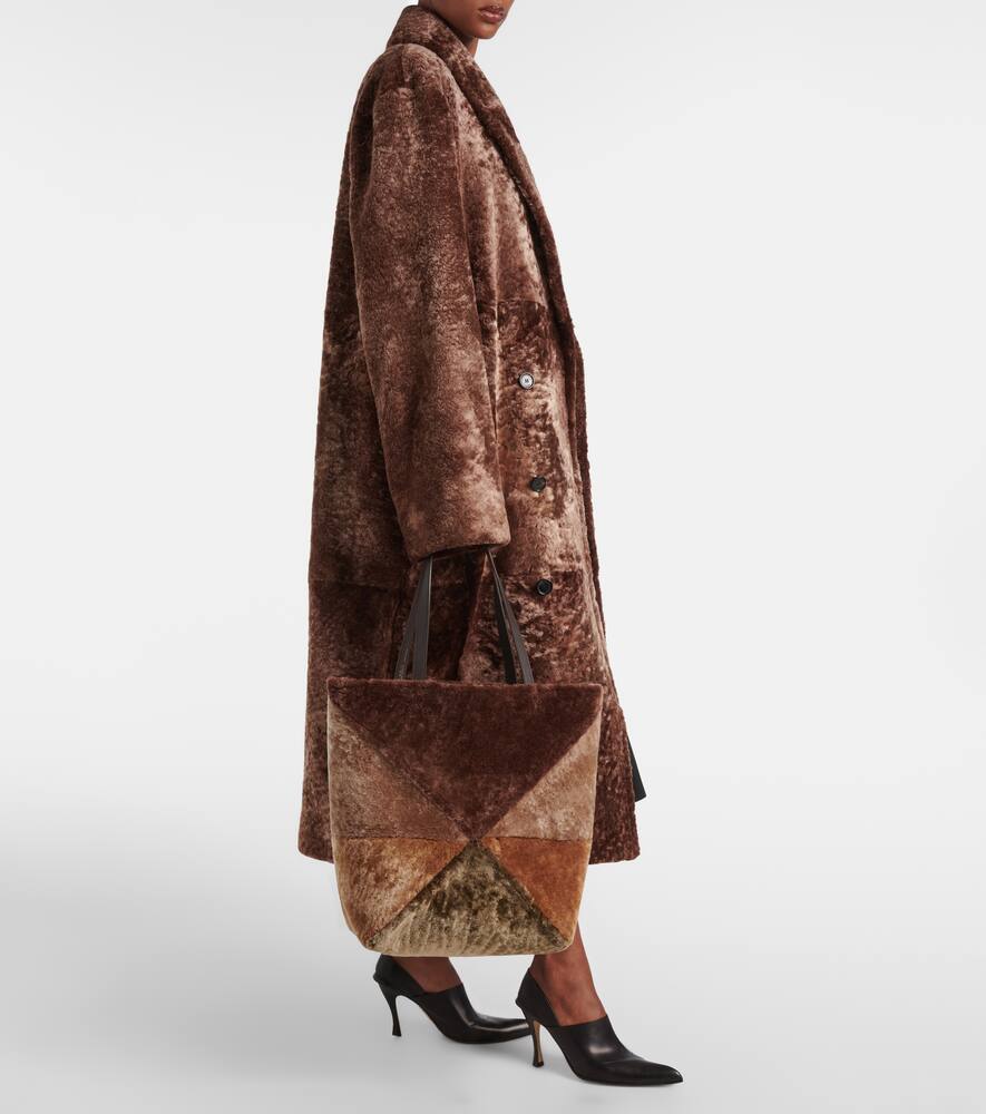 Loewe Puzzle Fold Large shearling tote bag