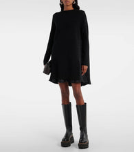 Sacai Windowpane checked wool minidress