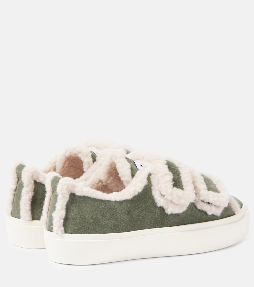 Inuikii Shearling-trimmed suede sneakers