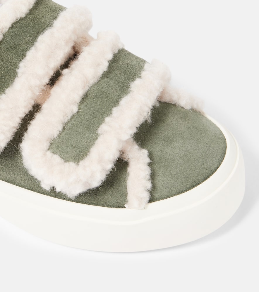 Inuikii Shearling-trimmed suede sneakers