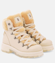 Bogner Shearling-trimmed leather ankle boots