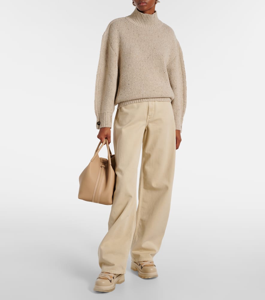 Bogner Shearling-trimmed leather ankle boots