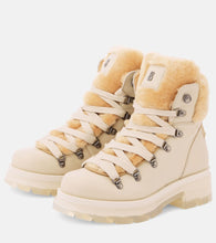 Bogner Shearling-trimmed leather ankle boots