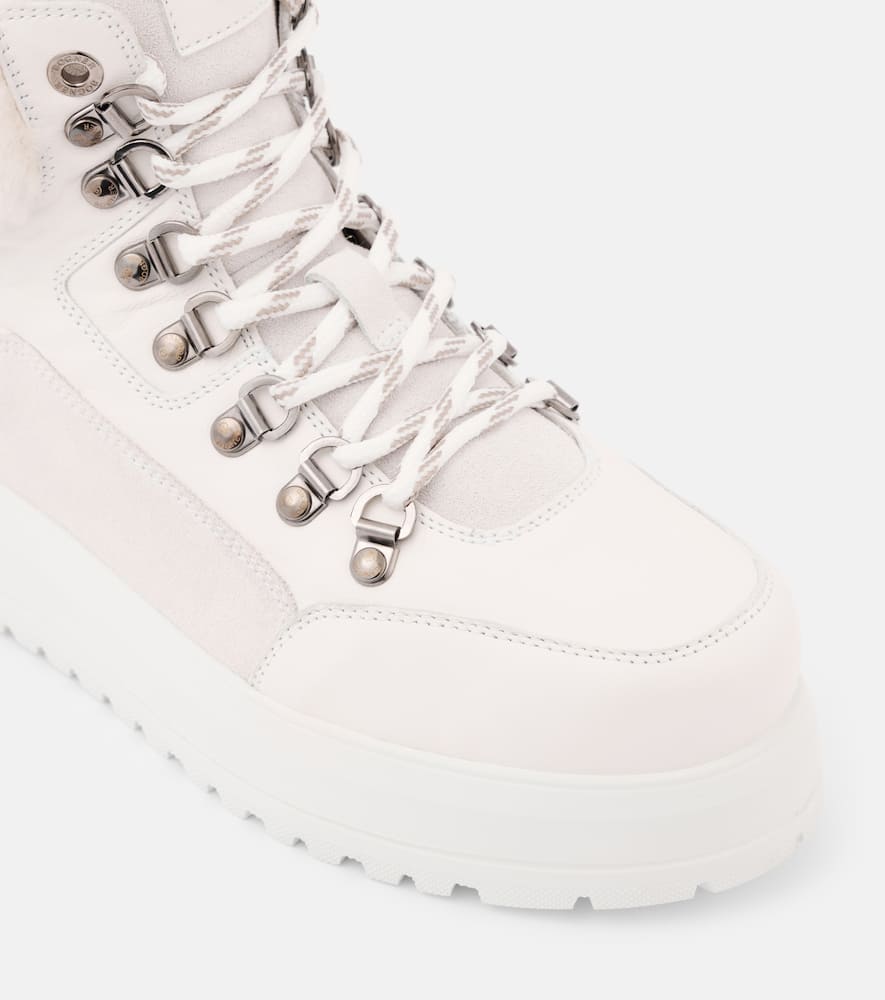 Bogner Shearling-trimmed leather boots
