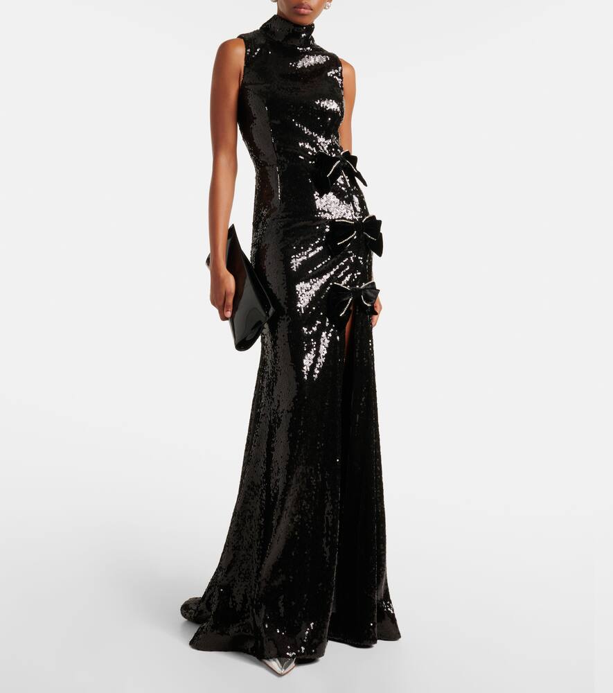 Rebecca Vallance x Nicky Hilton Lena bow-detail sequined gown