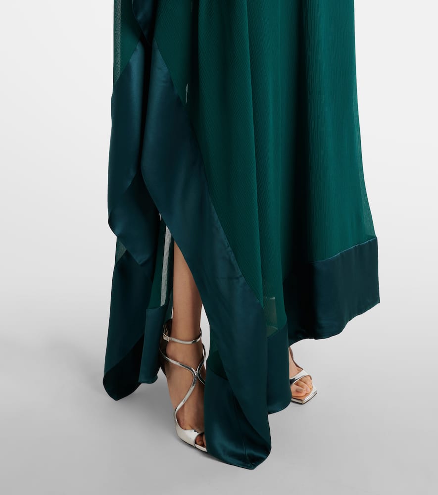 Taller Marmo Betsy Spirito one-shoulder silk maxi dress
