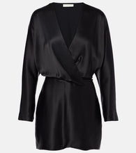 The Sei Silk satin wrap minidress