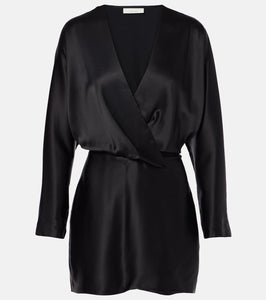 The Sei Silk satin wrap minidress
