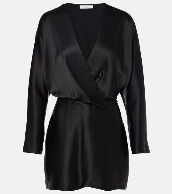 The Sei Silk satin wrap minidress