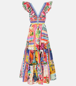 Camilla Embellished cutout cotton maxi dress