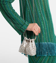 Jimmy Choo Bon Bon Micro laser-cut satin bucket bag