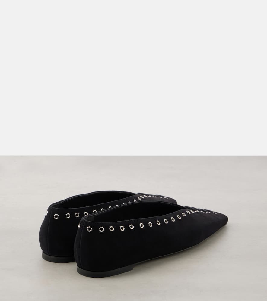 Toteme Suede lace-up ballet flats