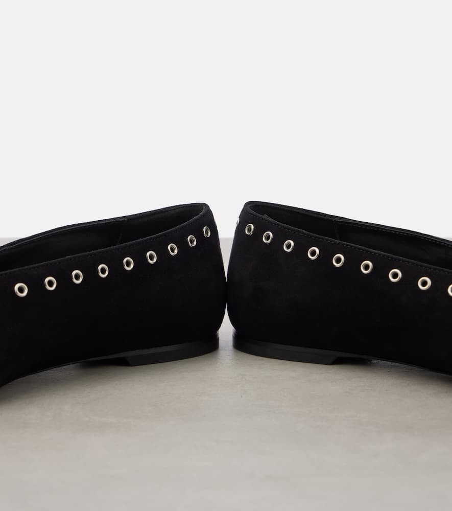 Toteme Suede lace-up ballet flats