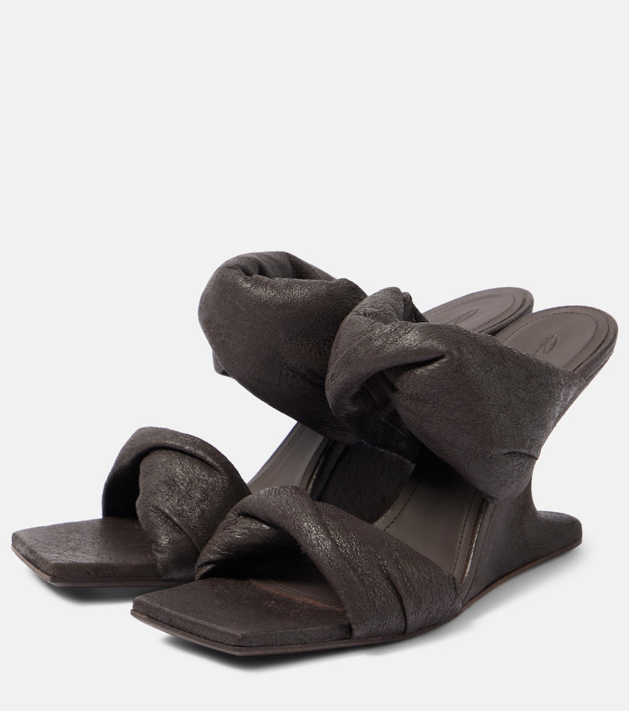 Rick Owens Twisted Cantilever 80 leather mules