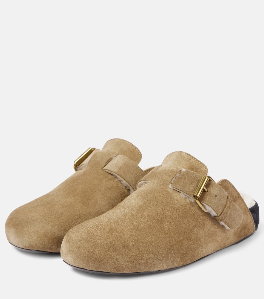 Isabel Marant Mirvin shearling-lined suede clogs