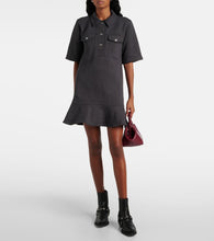 Ganni Striped cotton polo dress