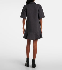 Ganni Striped cotton polo dress