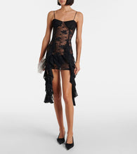 Oseree Ruffled lace minidress